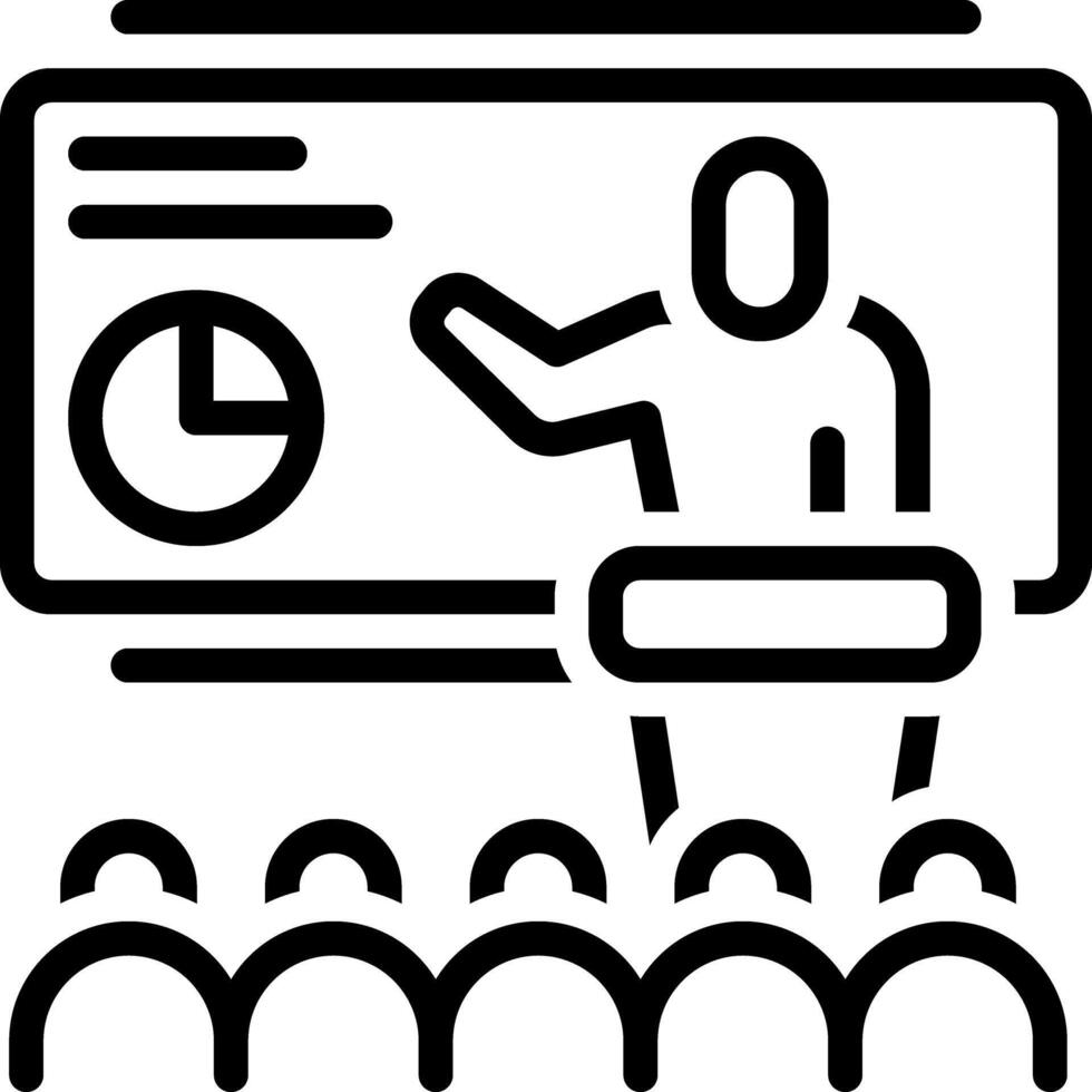 Black line icon for presenting vector