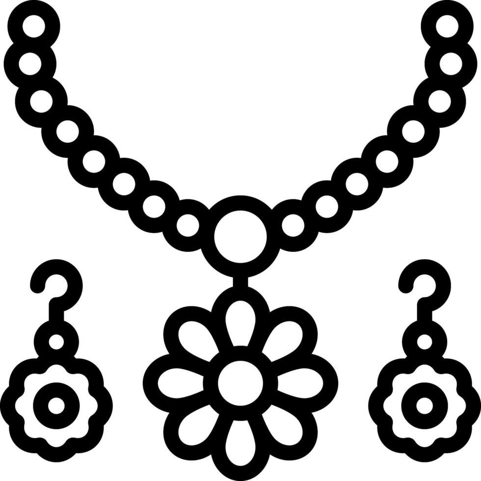 Black line icon for jewellery vector