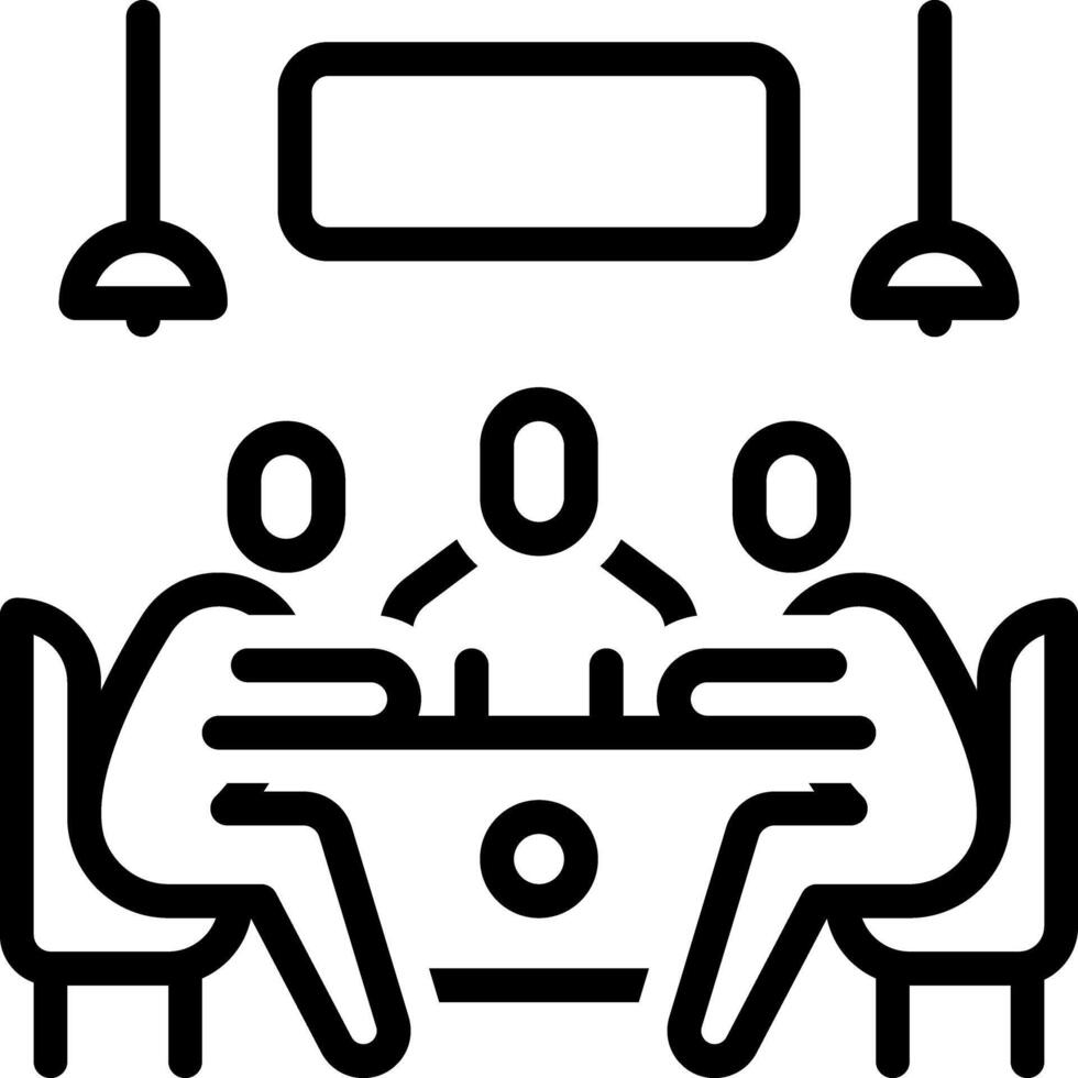 Black line icon for business meeting vector
