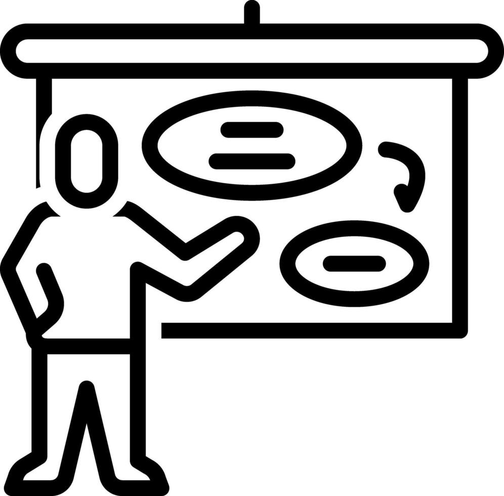 Black line icon for business plan vector