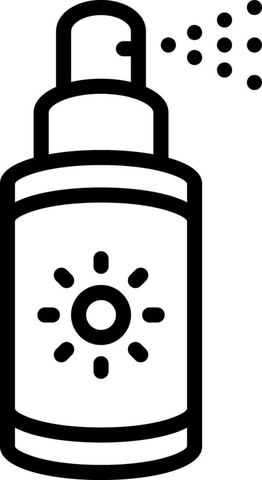 Black line icon for sunscreen vector
