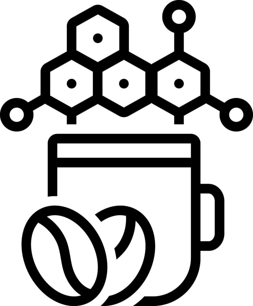 Black line icon for caffeine vector