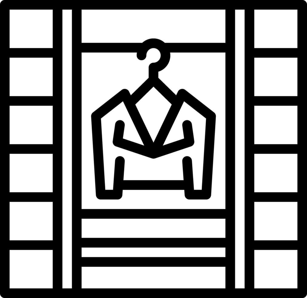 Black line icon for wardrobe vector