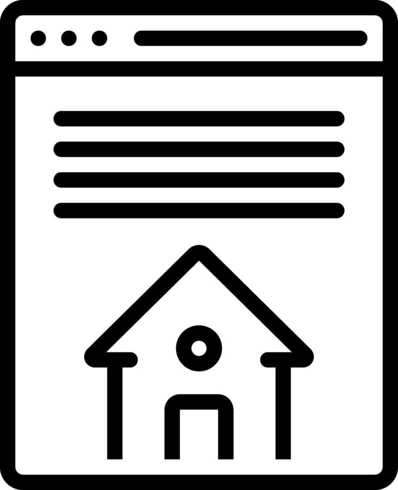 Black line icon for homepage vector