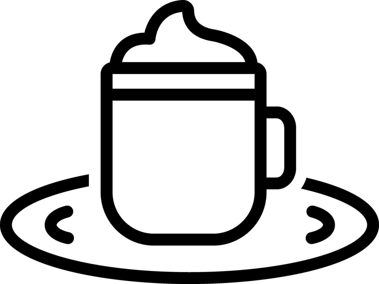Black line icon for cappuccino vector