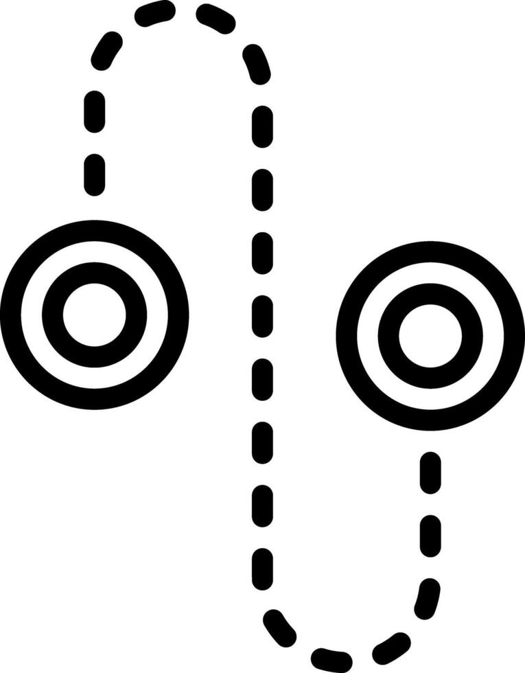 Black line icon for trajectory vector