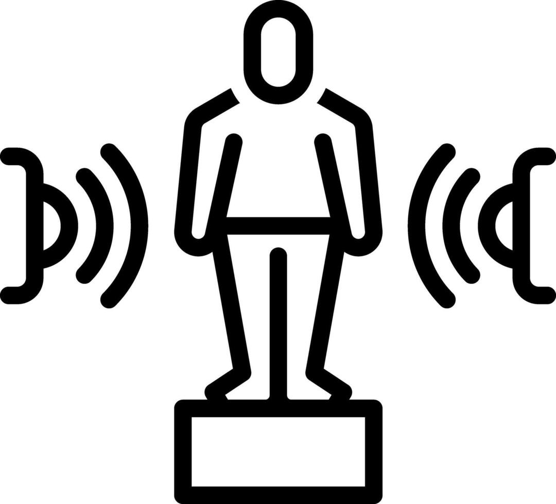Black line icon for motion detector vector
