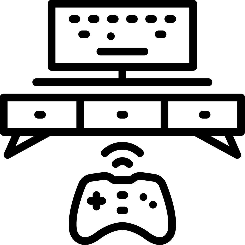 Black line icon for console vector
