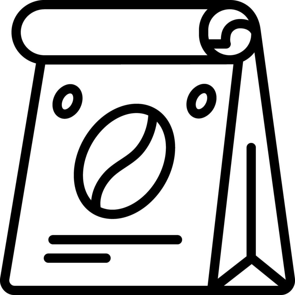 Black line icon for paper bag vector