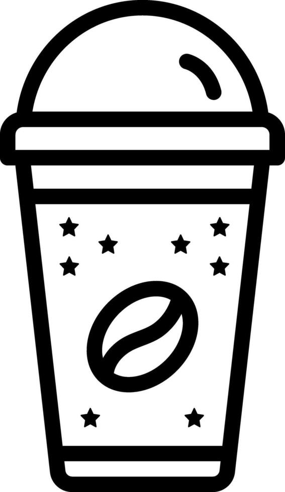 Black line icon for coffee cup vector