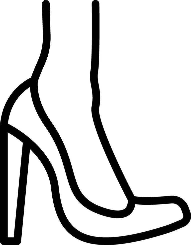 Black line icon for high heel vector