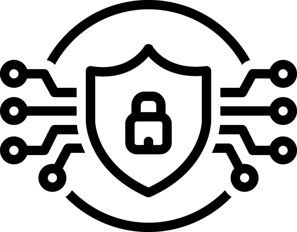 Black line icon for security vector