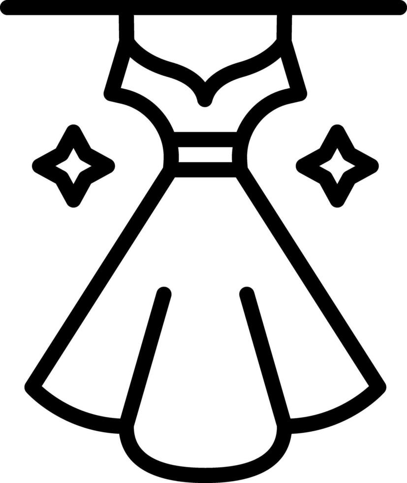 Black line icon for dress vector