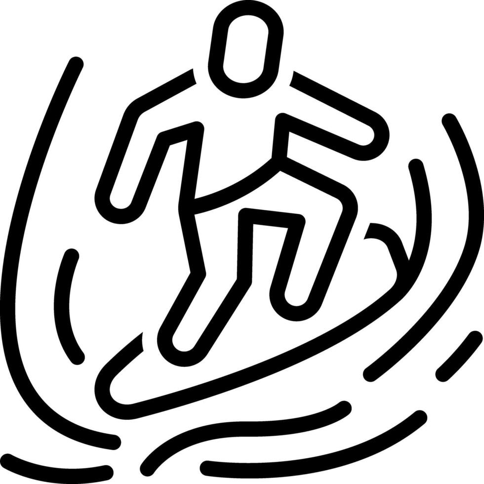 Black line icon for surfing vector