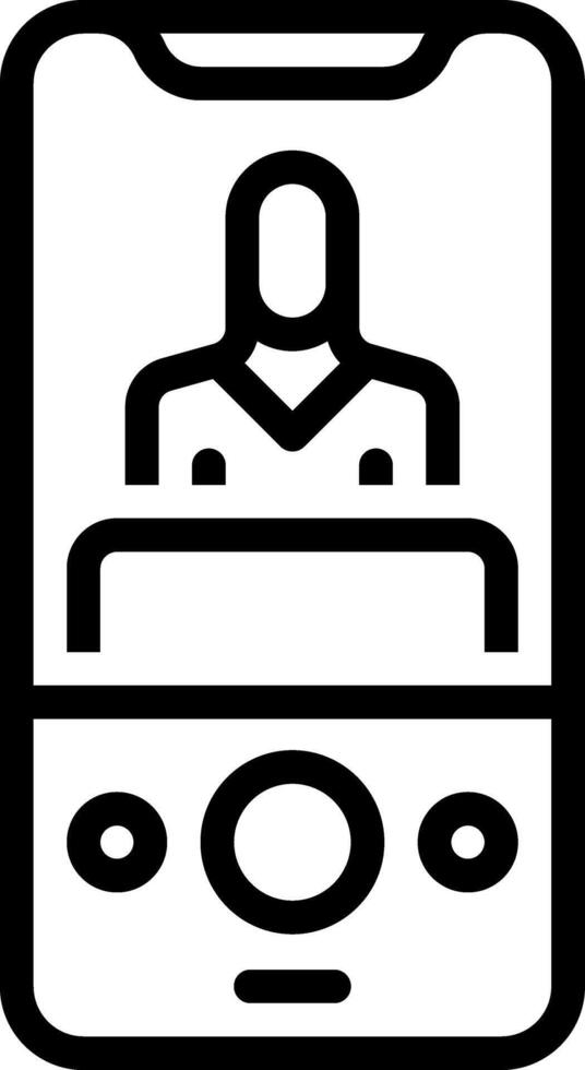 Black line icon for call vector