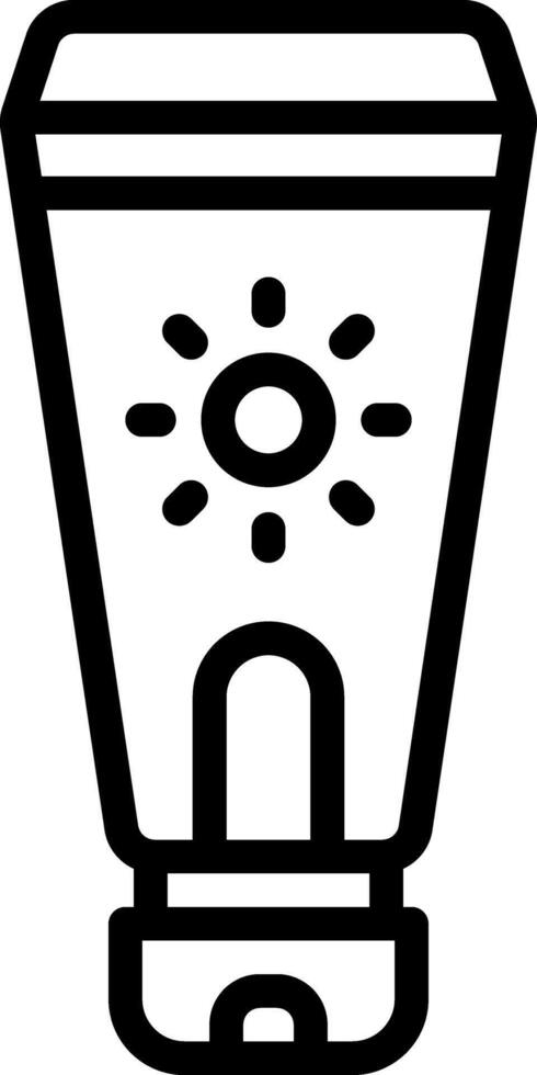 Black line icon for sunscreen vector