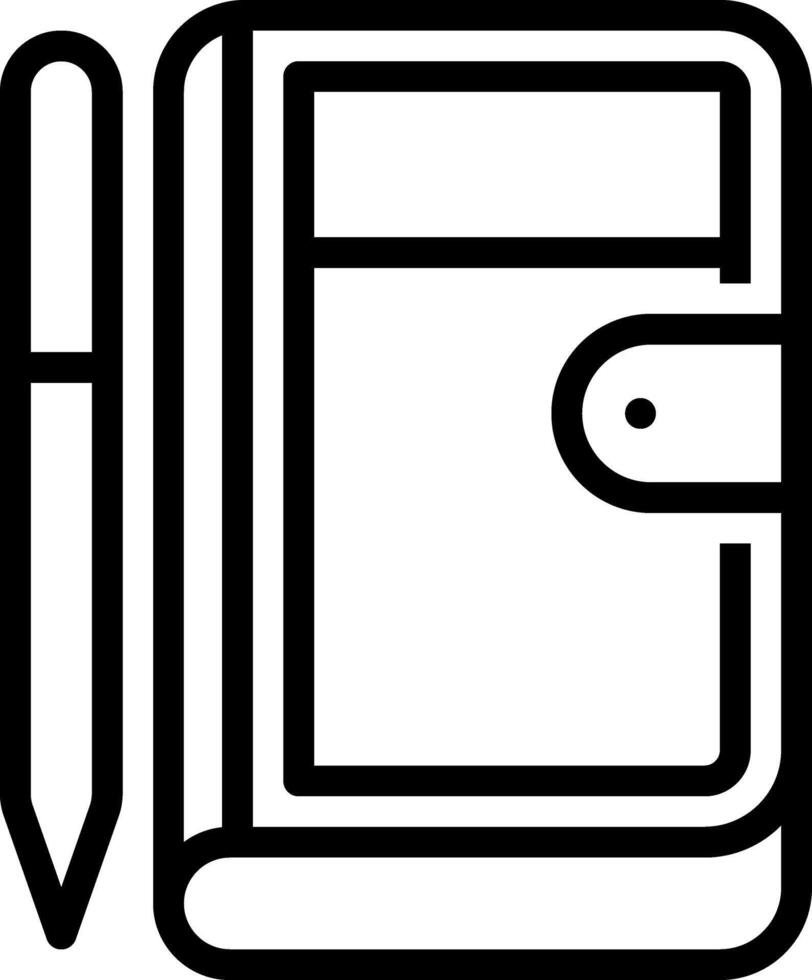 Black line icon for agenda vector