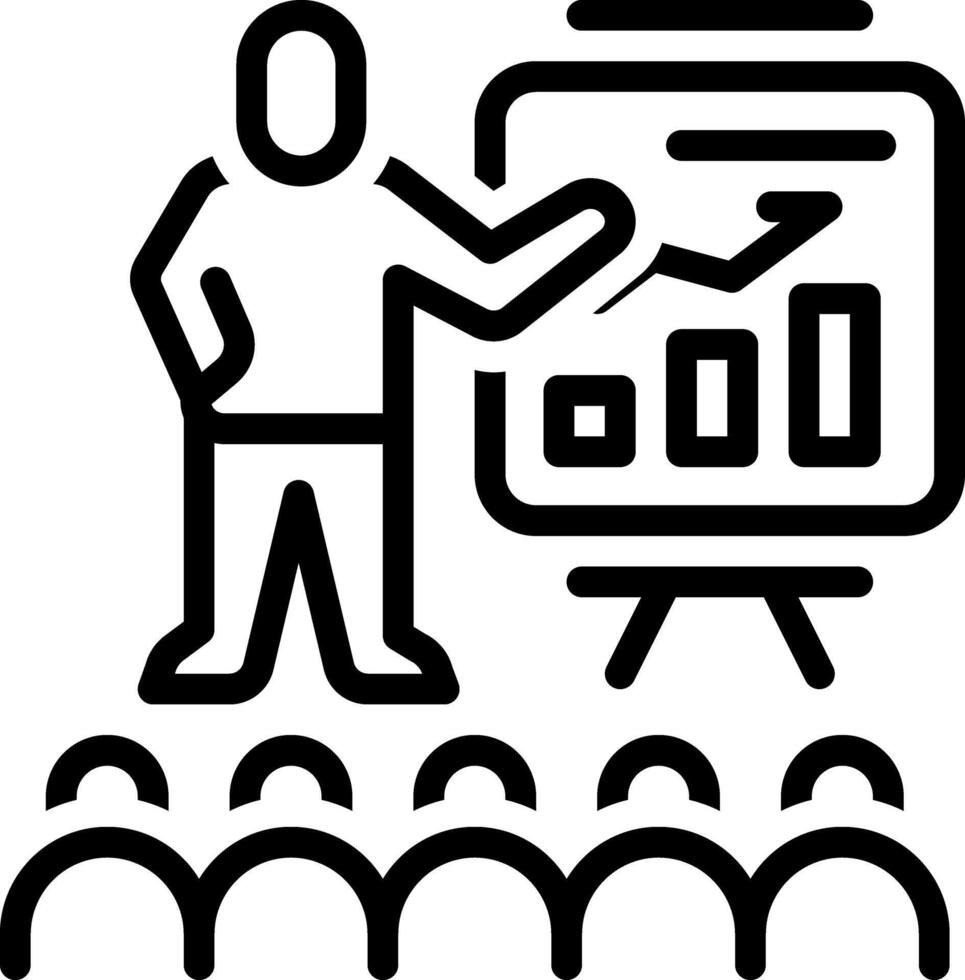 Black line icon for presentation vector