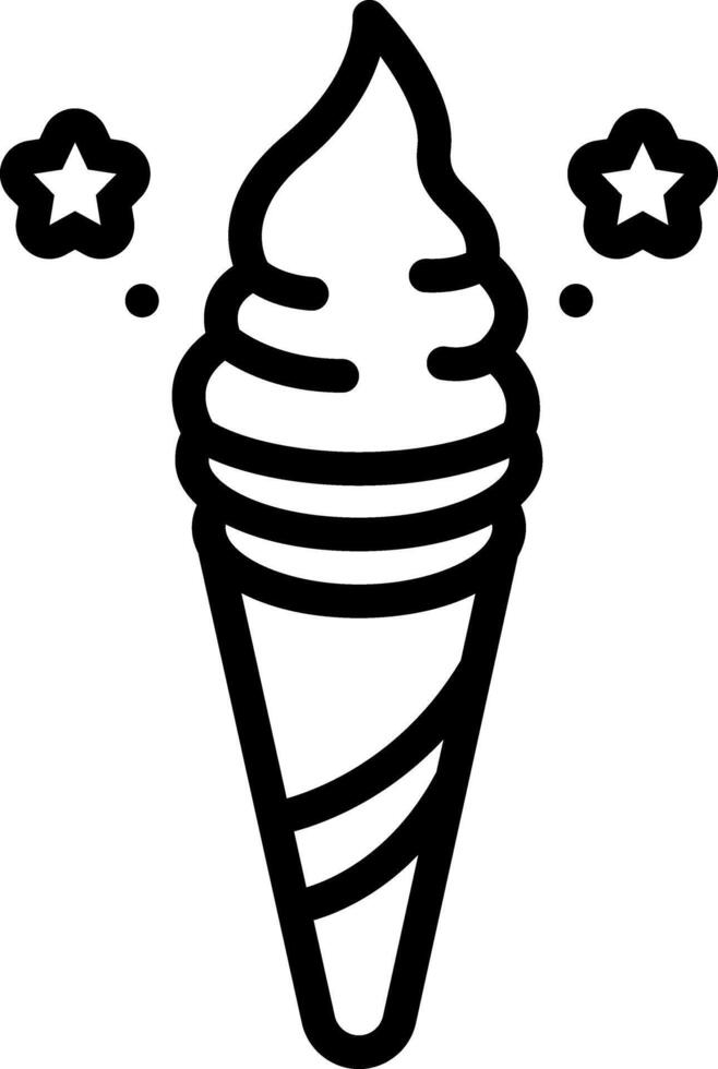 Black line icon for ice ceam vector