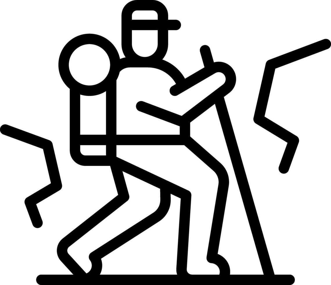 Black line icon for trekking vector