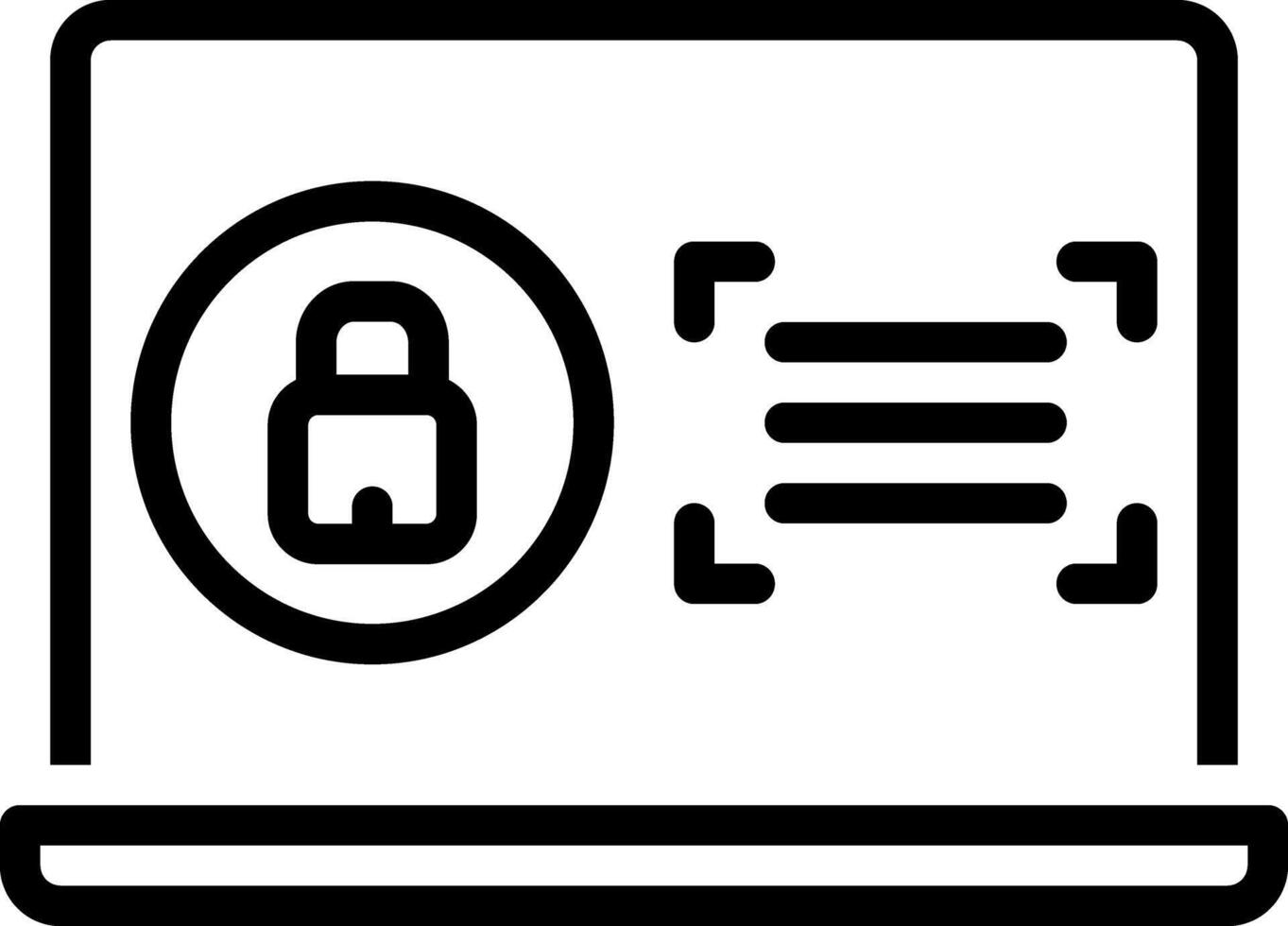 Black line icon for security vector
