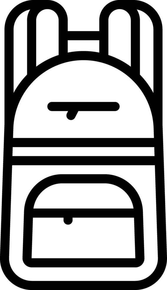Black line icon for back pack vector