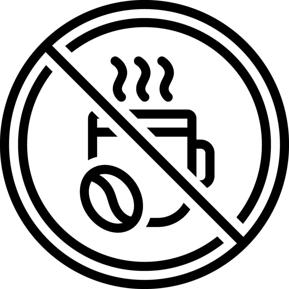 Black line icon for no caffeine vector