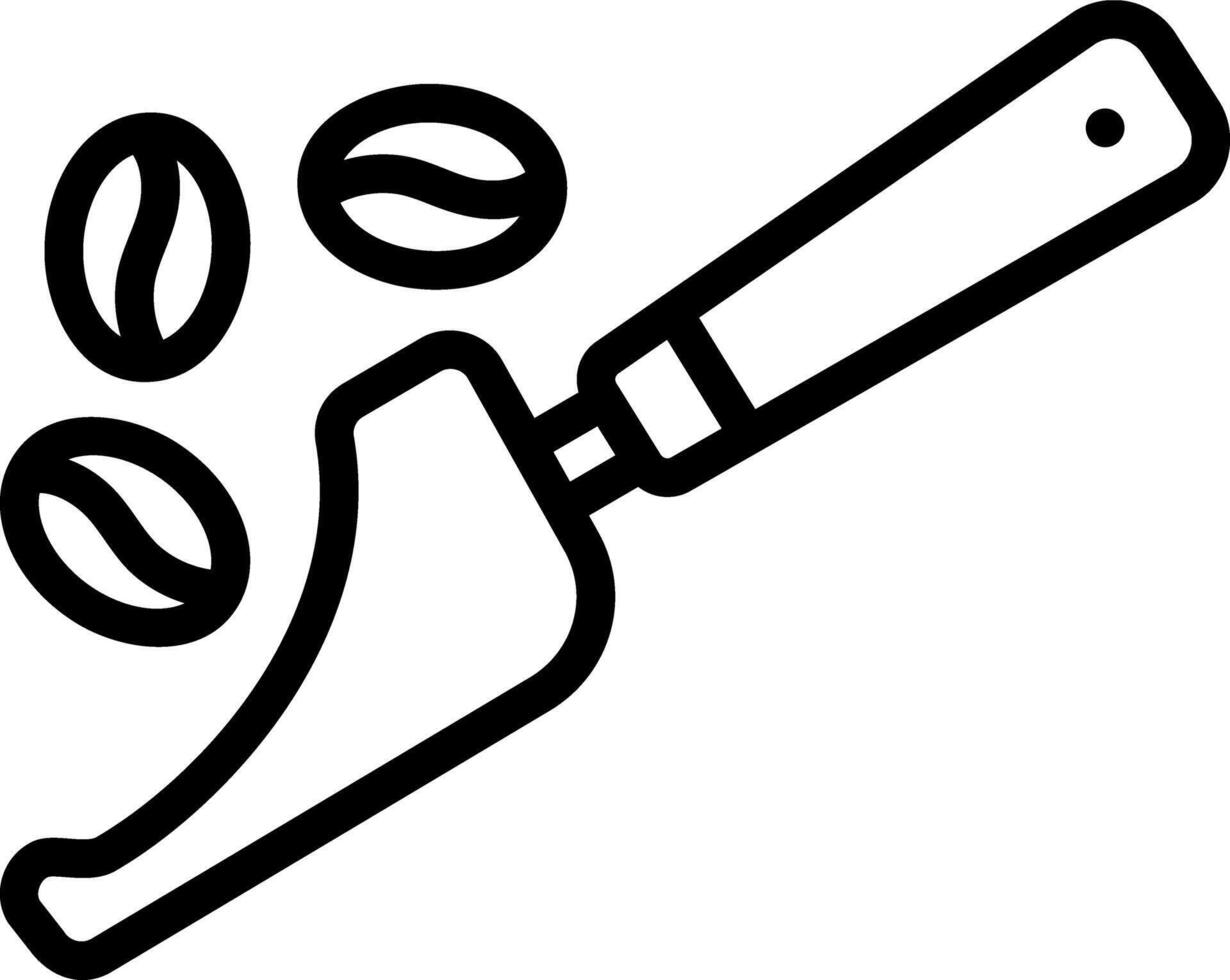 Black line icon for coffee scoop vector