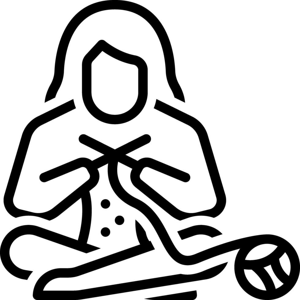 Black line icon for knitting vector