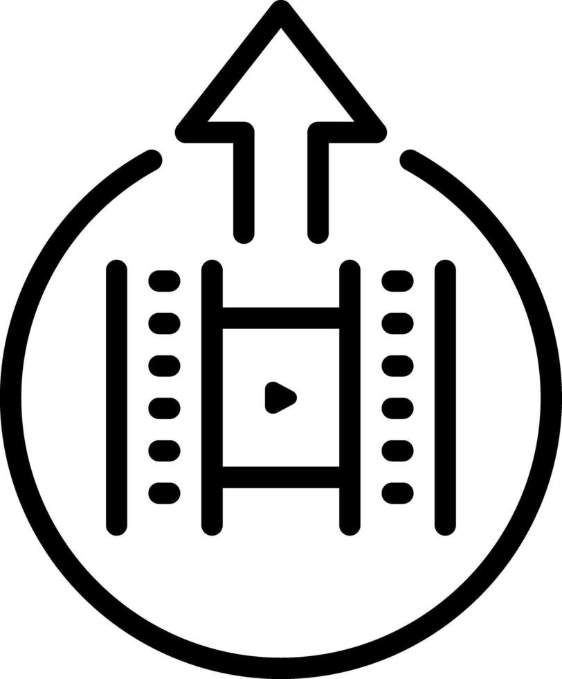 Black line icon for upload vector