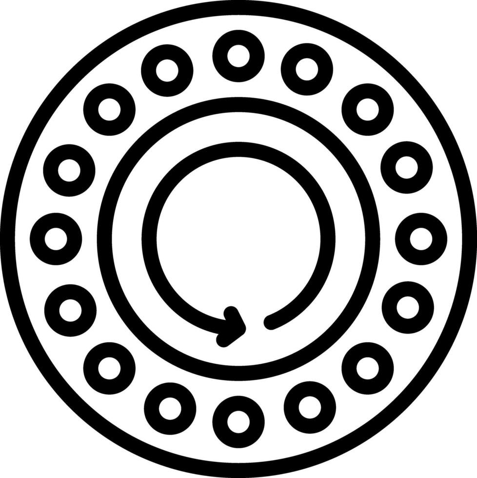 Black line icon for rotary vector