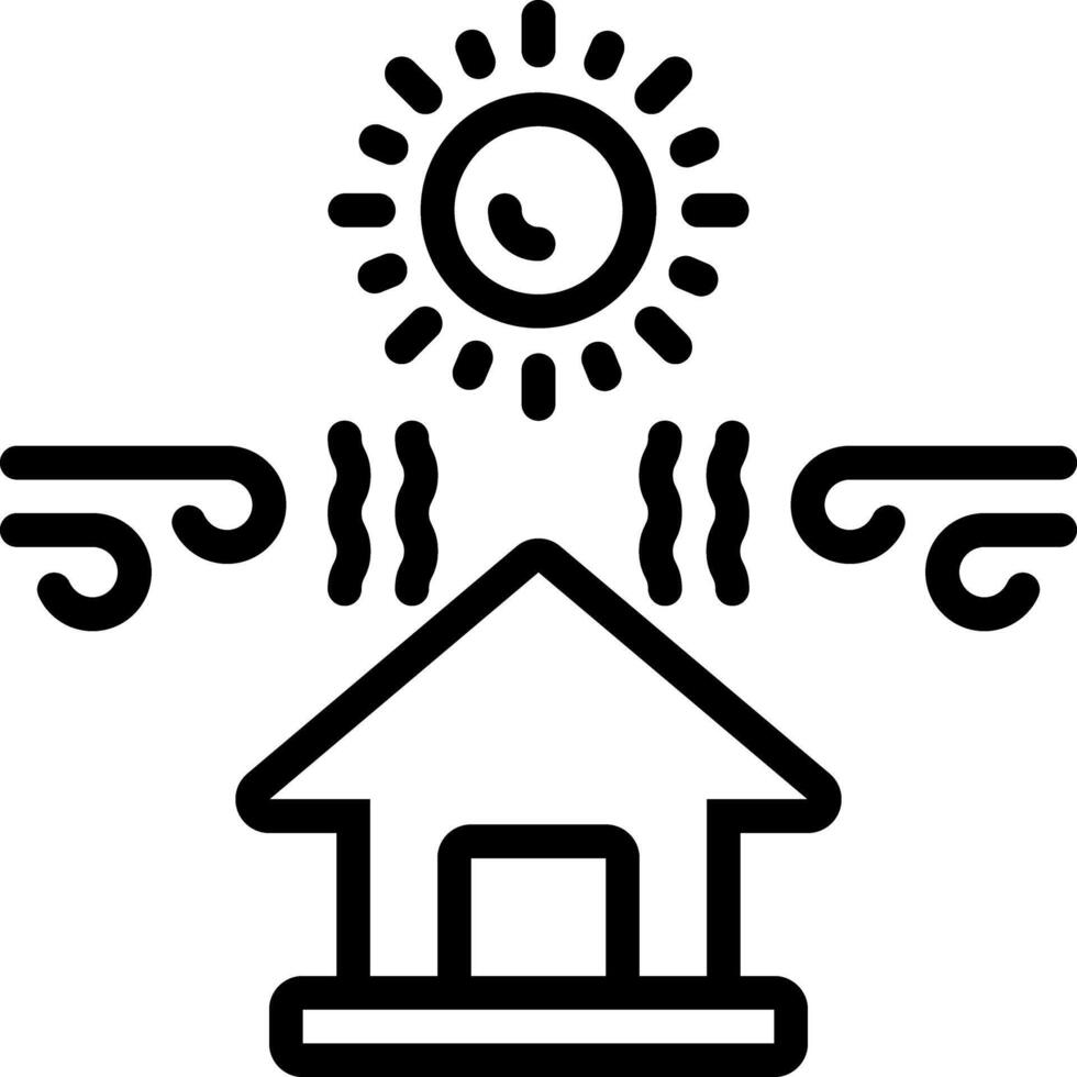 Black line icon for heatwaves vector