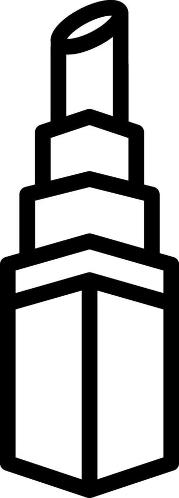 Black line icon for lipstick vector