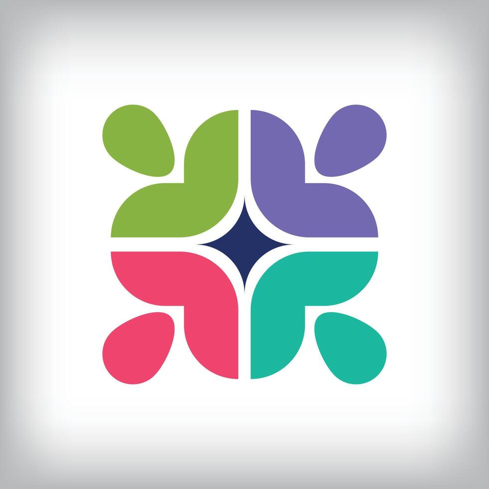 Unique colorful teamwork design. Company, success and corporate company design. vector