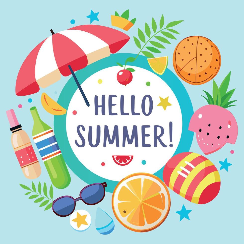Welcome to Summer Fun Bright Days Cool Drinks, and Tropical Vibes vector