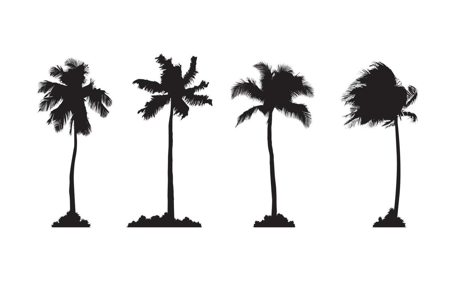 coconut trees silhouettes isolated on white background, eps 10 ready to use for your beautiful design vector
