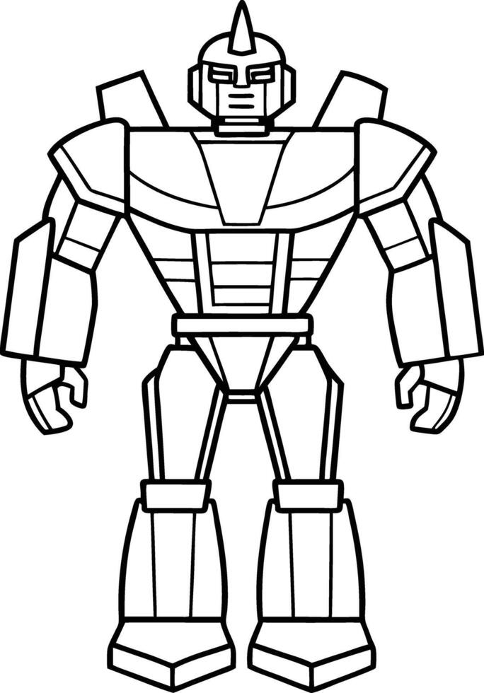 Classic Robot Icon in Black and White vector