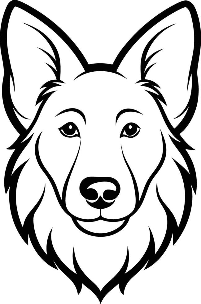 Dog Face Black and White Design vector