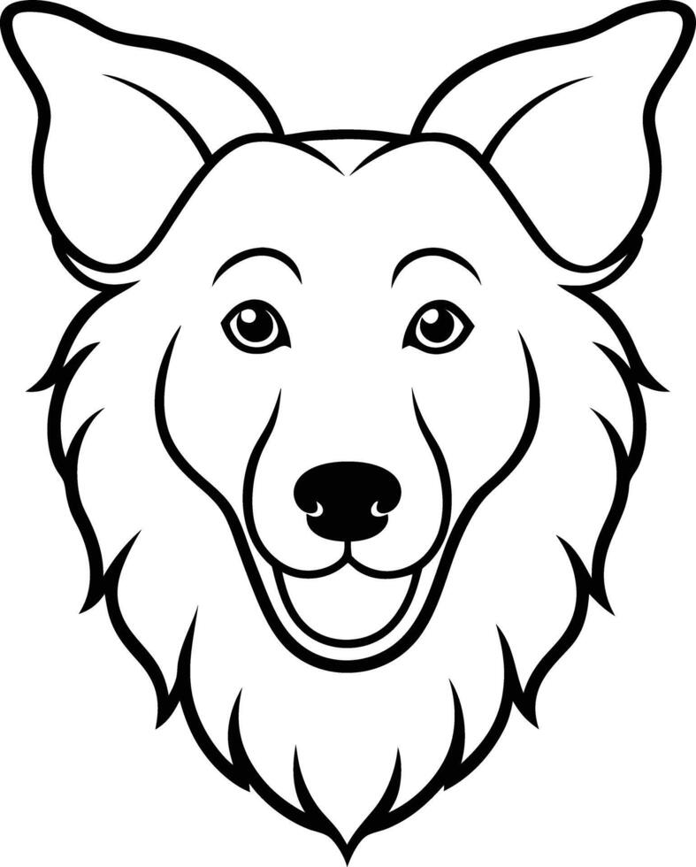 Majestic Dog Face Line Art vector