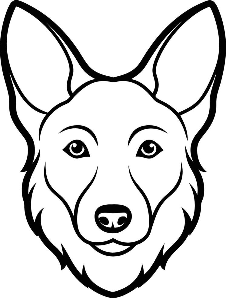 Canine Portrait Line Art vector