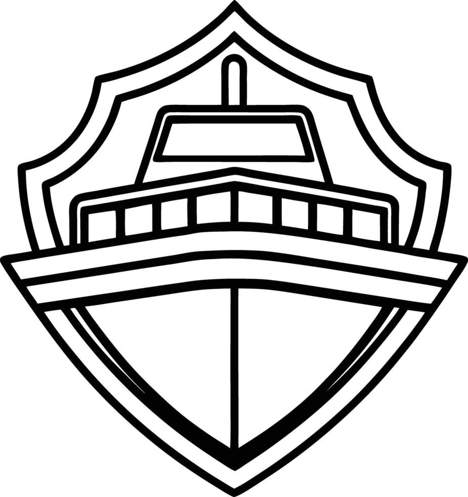 Bold Nautical Ship Outline vector