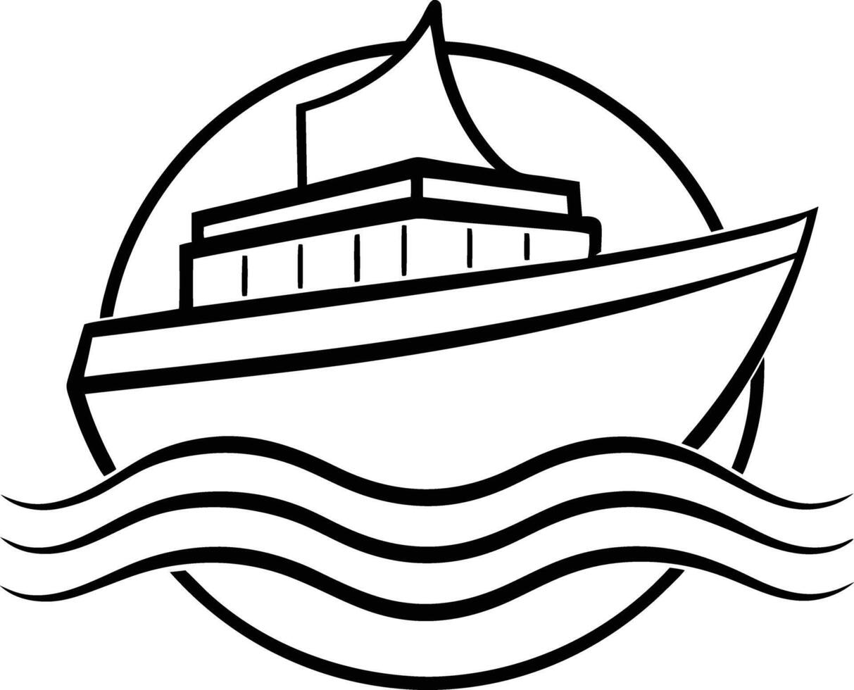 Modern Ship Logo Design vector
