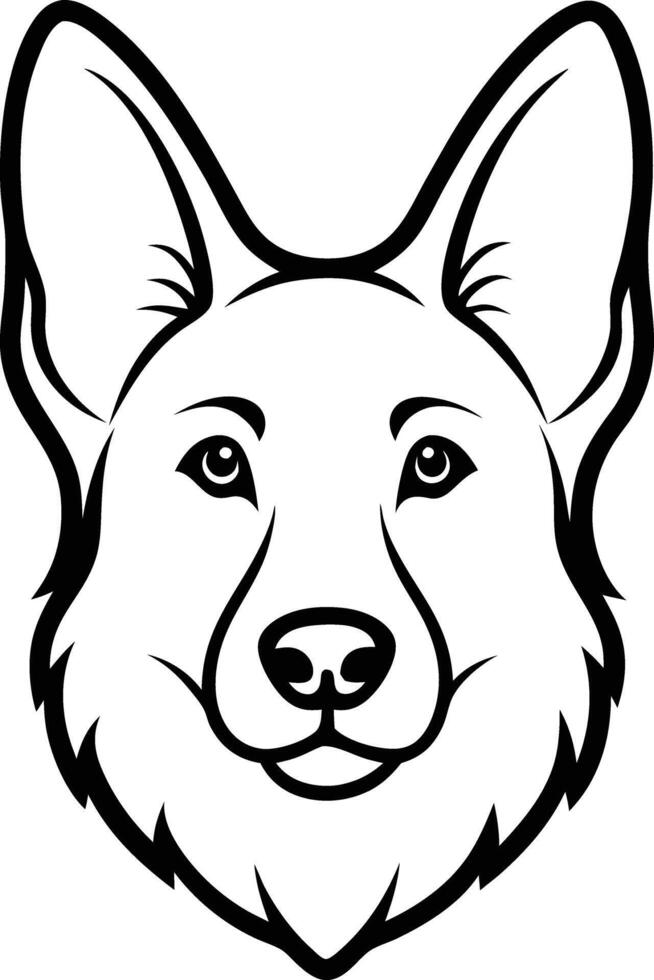 Sharp Dog Face Drawing for Logos vector