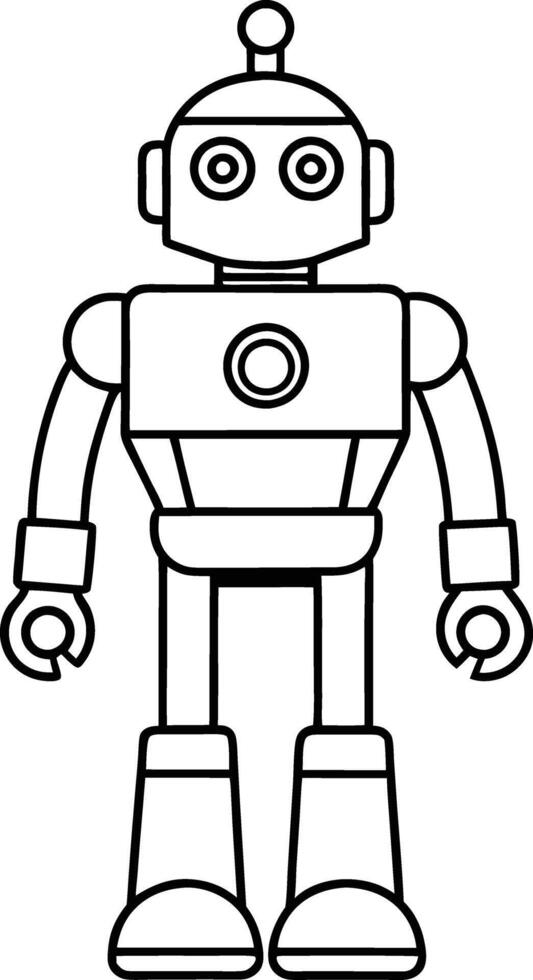 Advanced Robot Warrior Sketch vector