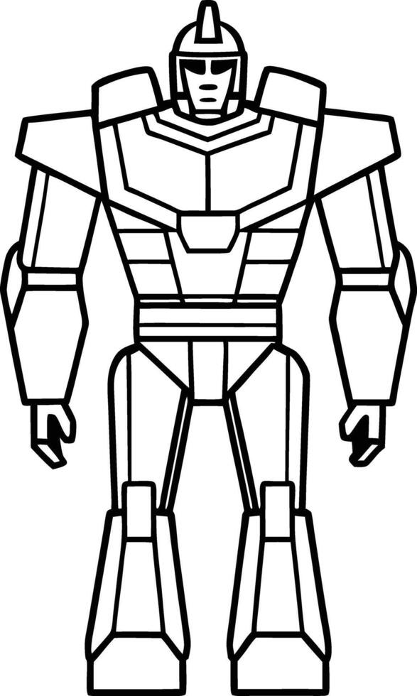 Robotic Hero Outline Illustration vector