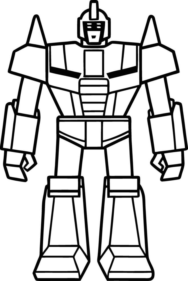 Industrial Robot Warrior Outline vector