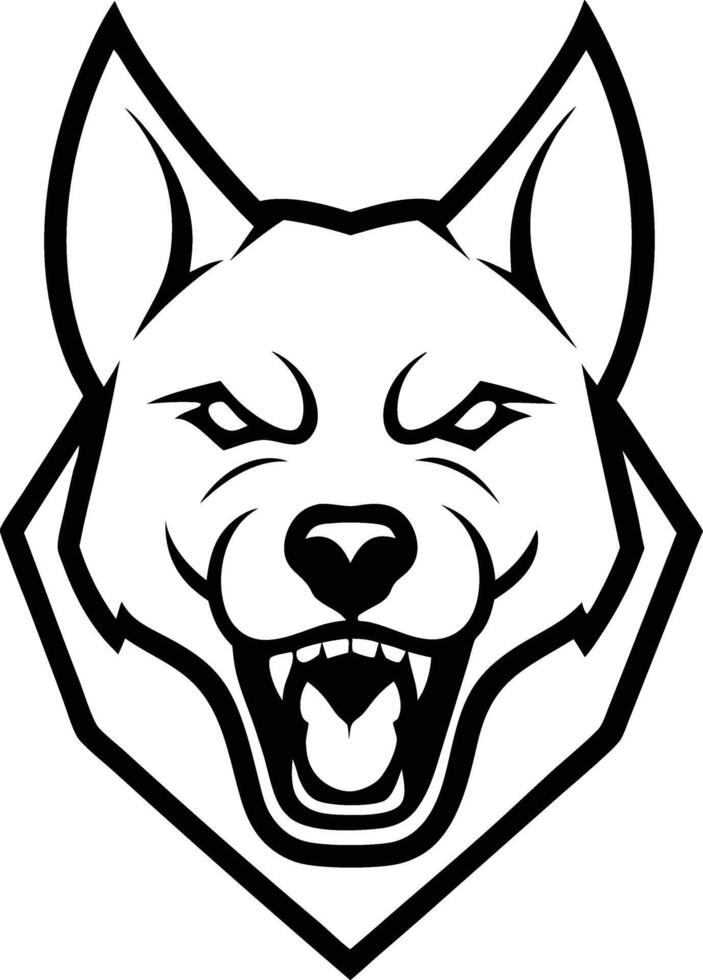 Cute Dog Face Black and White Sketch vector