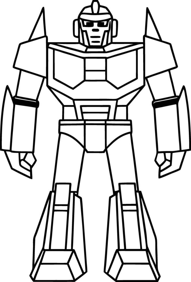 Mechanical Warrior Line Art vector