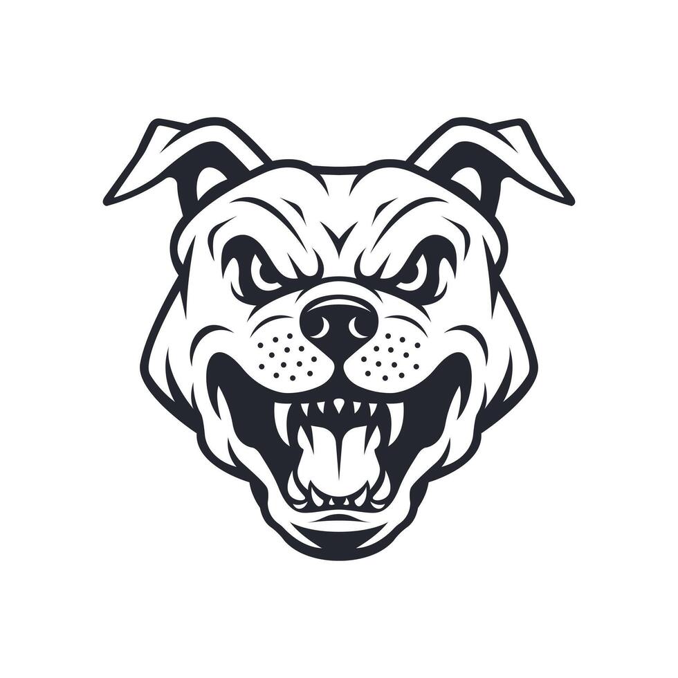 Angry pitbull illustration vector