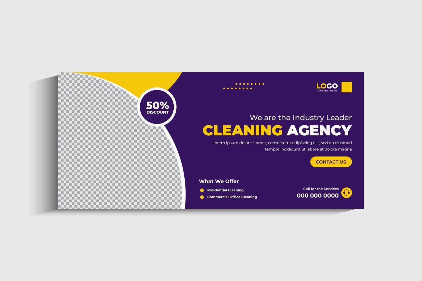 Cleaning Service Social Media Cover Template vector